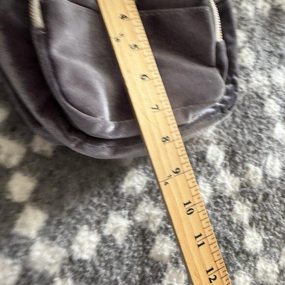 Velvet Mini Backpack Womens Small Gray Black Convertible Straps Purse Bag Casual - Picture 8 of 9